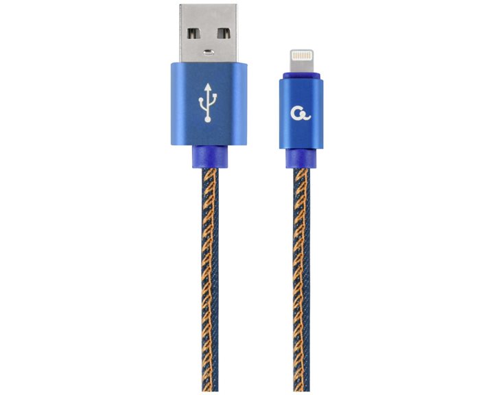 CABLEXPERT PREMIUM JEANS 8-PIN CABLE WITH METAL CONNECTORS 2M BLUE