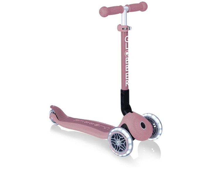 Globber Scooter Junior Foldable Lights Eco Berry