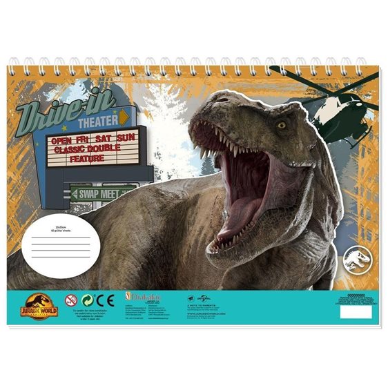 Μπλοκ Ζωγραφικής 23x33cm 40φ Jurrasic World 570911