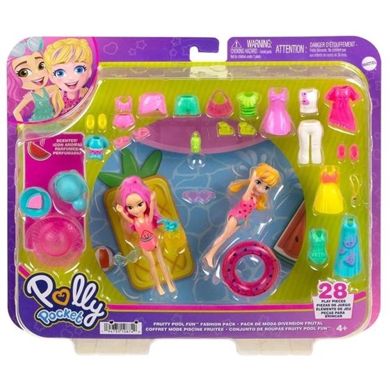Mattel Polly - Νεα Κουκλα Με Μοδες Μεγαλο Pack Fruity Pool Fun