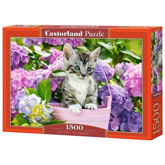 Παζλ Castorland 1500τμχ. Kitten In Basket C-152001-2