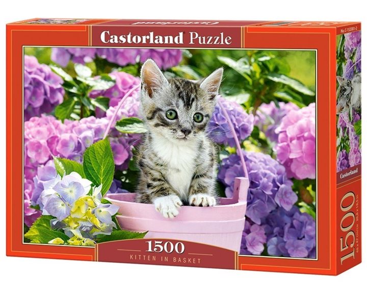 Παζλ Castorland 1500τμχ. Kitten In Basket C-152001-2