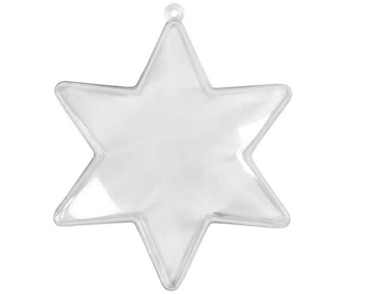 Διάφανο Πλαστικό Κουτάκι Αστέρι 10cm