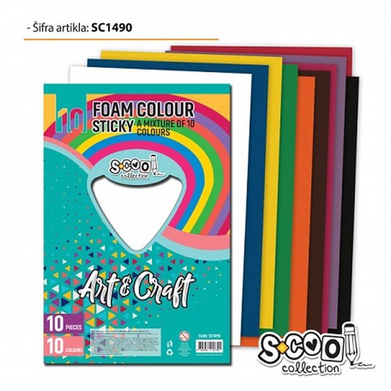 Μπλοκ Scool Eva Foam 20x30 10Μix Αυτοκόλλητα Χρώματα