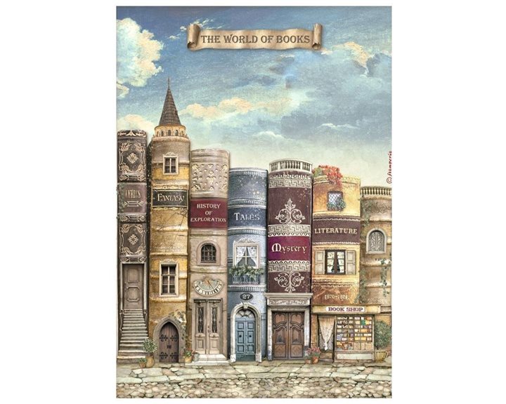 Stamperia Ριζόχαρτο Decoupage A4 The World of Books