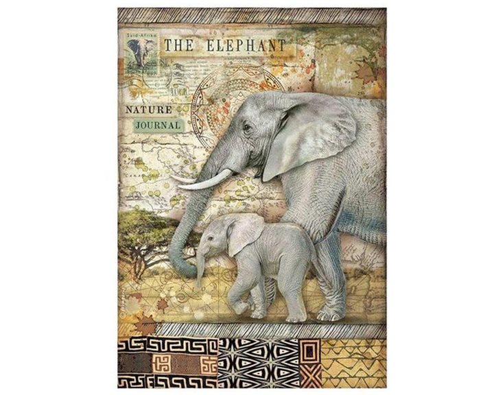 Stamperia Ριζόχαρτο Decoupage A4 The Elephant, Savana