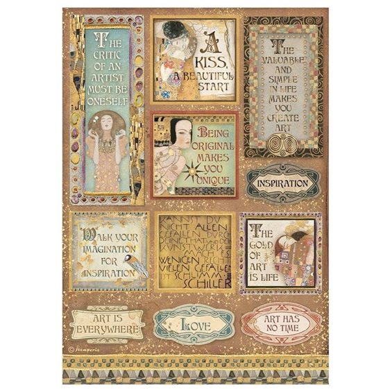 Stamperia Ριζόχαρτο Decoupage A4 Quotes & Labels Klimt