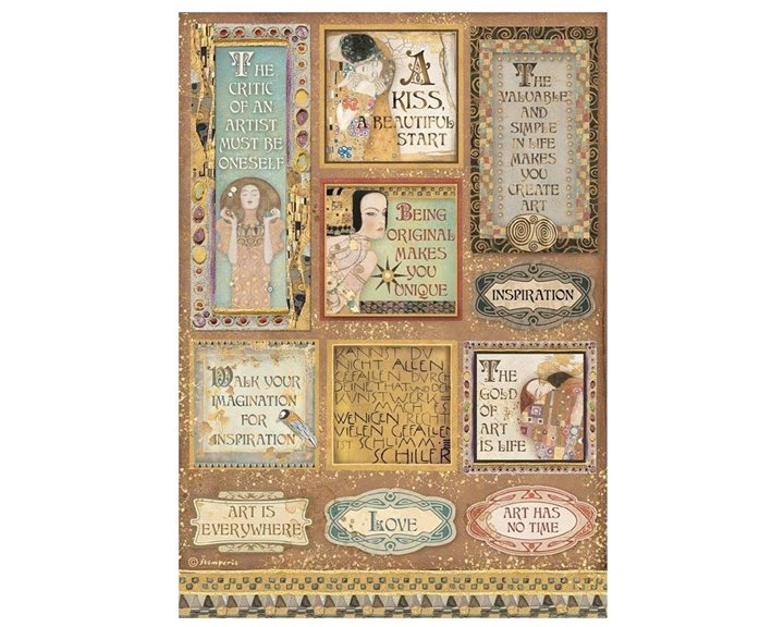 Stamperia Ριζόχαρτο Decoupage A4 Quotes & Labels Klimt