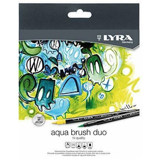 Μαρκαδόρος Πινέλο Aqua Brush Duo Lyra 36 τεμ.