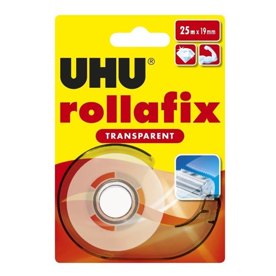 Ταινία Uhu Rollafix Διάφανη 19mm x25m+Σαλίγκαρος