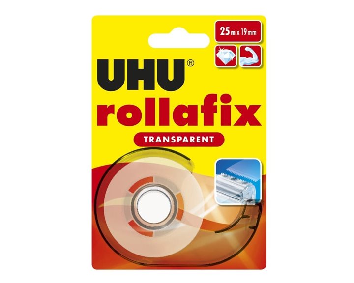 Ταινία Uhu Rollafix Διάφανη 19mm x25m+Σαλίγκαρος