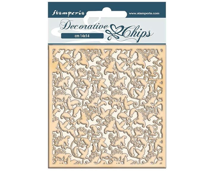 Stamperia Chipboard Stencil 14x14 cm Decorative Chips Snowflakes, Winter Tales
