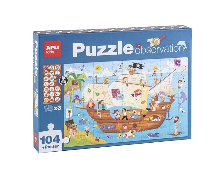 Apli Observation Puzzle Pirate Ship 104τμχ + Poster 17917