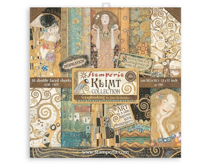 Stamperia 10 Χαρτιά Scrapbooking 30,5x30,5cm Διπλής Όψης Klimt Collection