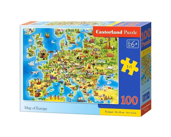 Παζλ Castorland 100τμχ  Map Of Europe