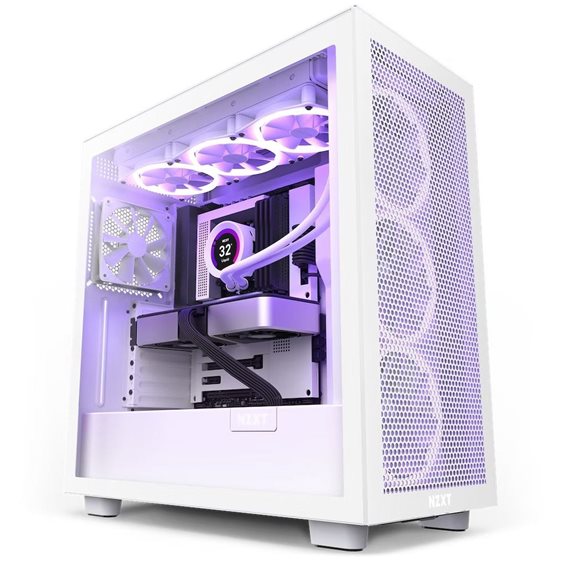 NZXT H7 FLOW WHITE - Tempered Glass - EATX (272mm) PC Case