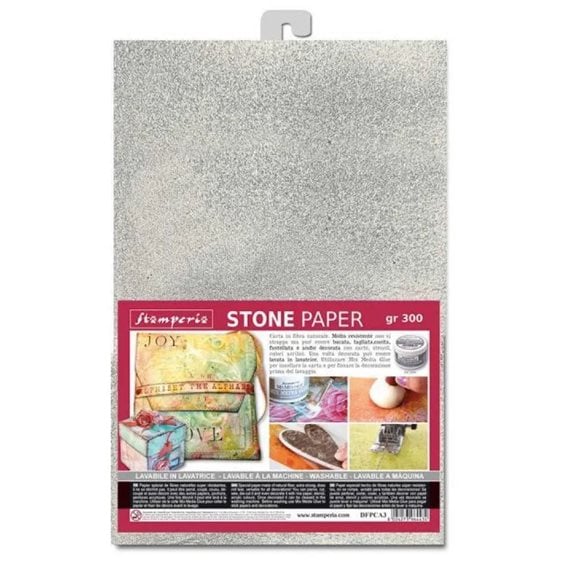 Stamperia Stone paper A4 Silver