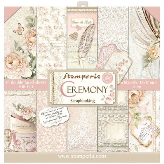 Stamperia 10 Χαρτιά Scrapbooking 30,5x30,5cm Διπλής Όψης Ceremony