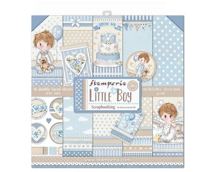 Stamperia 10 Χαρτιά Scrapbooking 30,5x30,5cm Διπλής Όψης Little Boy