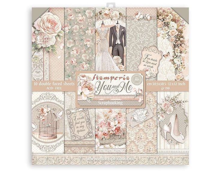 Stamperia 10 Χαρτιά Scrapbooking 30,5x30,5cm Διπλής Όψης You and Me