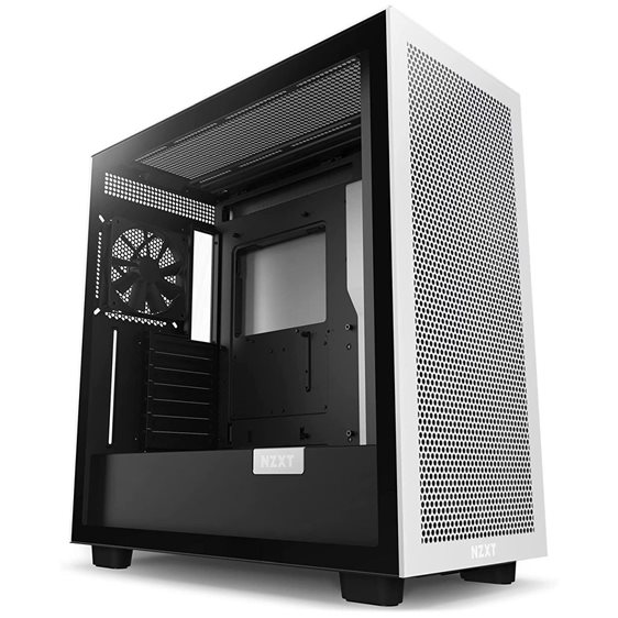 NZXT H7 FLOW BLACK & WHITE - Tempered Glass - EATX (272mm) PC Case