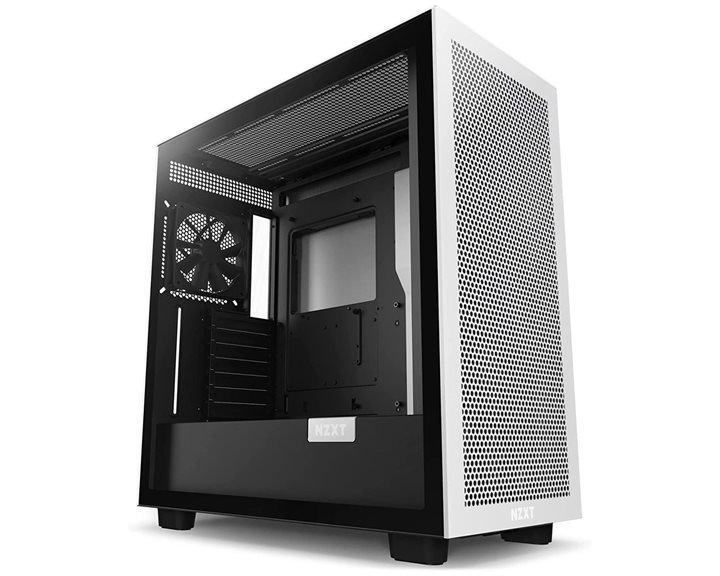 NZXT H7 FLOW BLACK & WHITE - Tempered Glass - EATX (272mm) PC Case