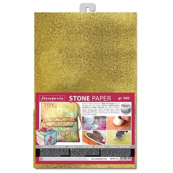Stamperia Stone paper A4 Gold