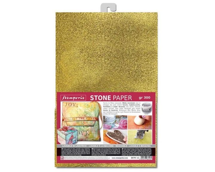 Stamperia Stone paper A4 Gold