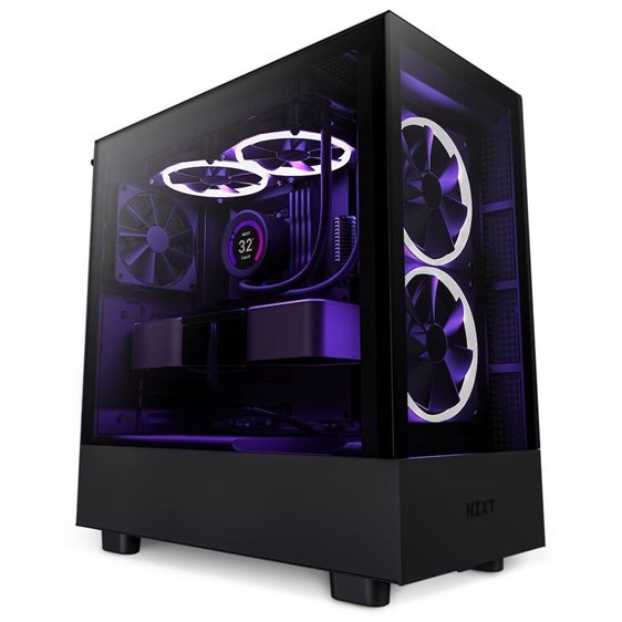 NZXT H5 ELITE BLACK - PC Gaming Case - High Airflow - ATX Mid Tower - 2x140 RGB Fans Included