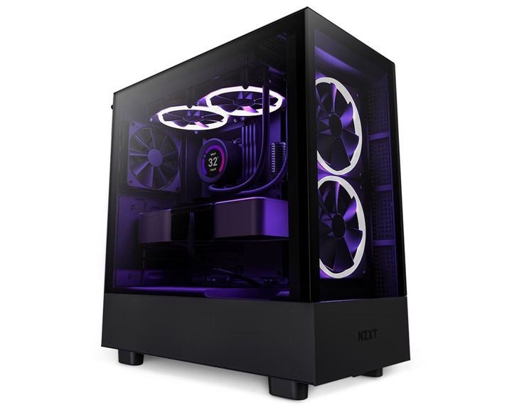 NZXT H5 ELITE BLACK - PC Gaming Case - High Airflow - ATX Mid Tower - 2x140 RGB Fans Included