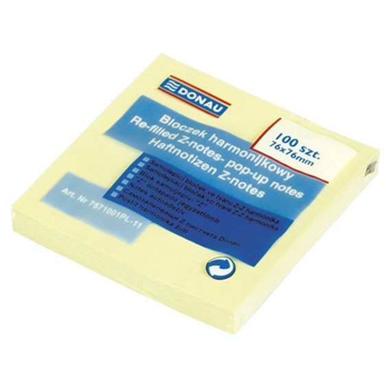 Ετικέτες Donau Pad Z-Notes 76x76mm Κίτρινες 100φ.7571001PL-11