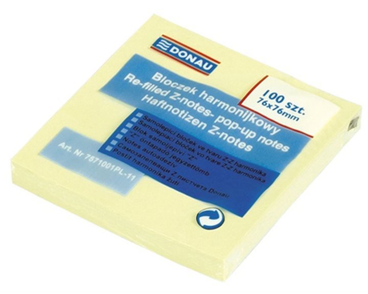 Ετικέτες Donau Pad Z-Notes 76x76mm Κίτρινες 100φ.7571001PL-11