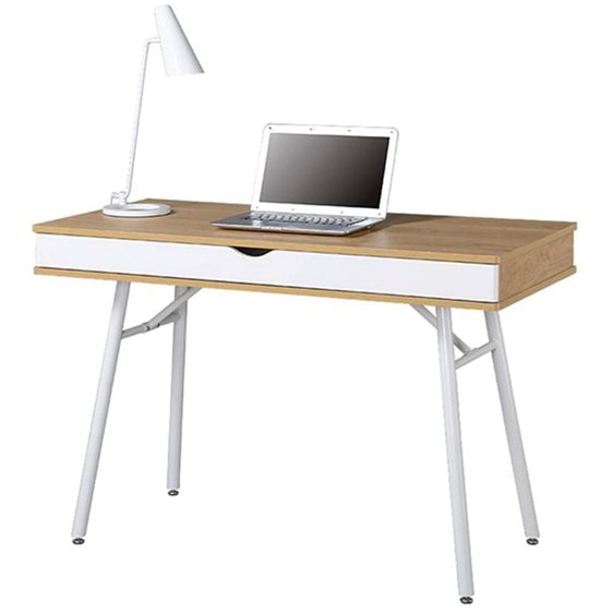 ΓΡΑΦΕΙΟ Η/Υ Μέταλλο Βαφή Άσπρο, Melamine Beech ΕΟ420