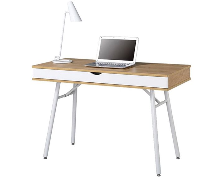 ΓΡΑΦΕΙΟ Η/Υ Μέταλλο Βαφή Άσπρο, Melamine Beech ΕΟ420