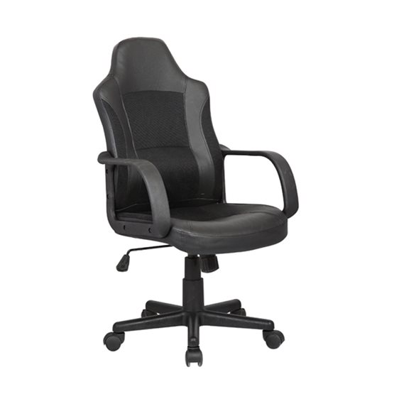 BF2850 Πολυθρόνα Γραφείου Διευθυντή, Mesh Μαύρο, PU Μαύρο ΕΟ298,1