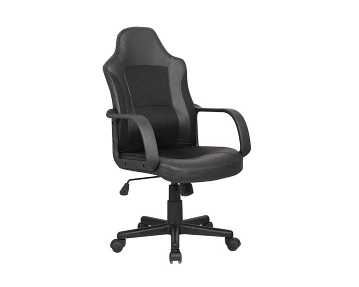 BF2850 Πολυθρόνα Γραφείου Διευθυντή, Mesh Μαύρο, PU Μαύρο ΕΟ298,1
