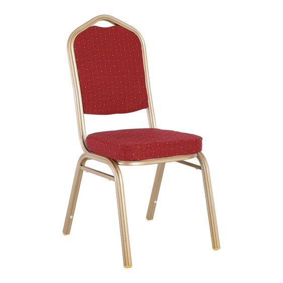 Hilton Καρέκλα Μέταλλο Βαφή Light Gold, Ύφασμα Κόκκινο ΕΜ513,5
