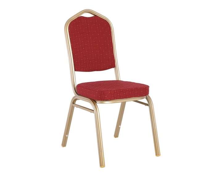 Hilton Καρέκλα Μέταλλο Βαφή Light Gold, Ύφασμα Κόκκινο ΕΜ513,5