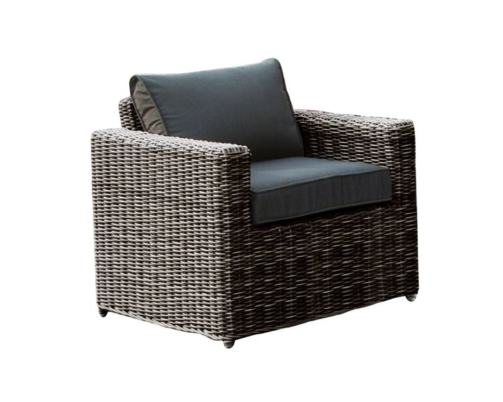 ARIZONA Πολυθρόνα Καθιστικού Κήπου ALU, Wicker Grey Brown, Μαξιλάρια Ανθρακί Ε6734,1