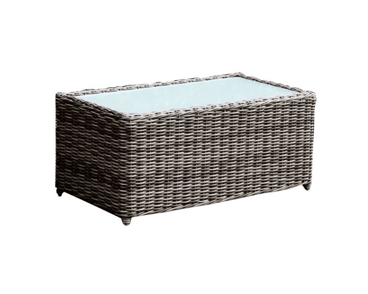 Arizona Τραπεζάκι Σαλονιού Κήπου Alu, Wicker Grey Brown, Γυαλί Tempered 5mm Ε6734,4