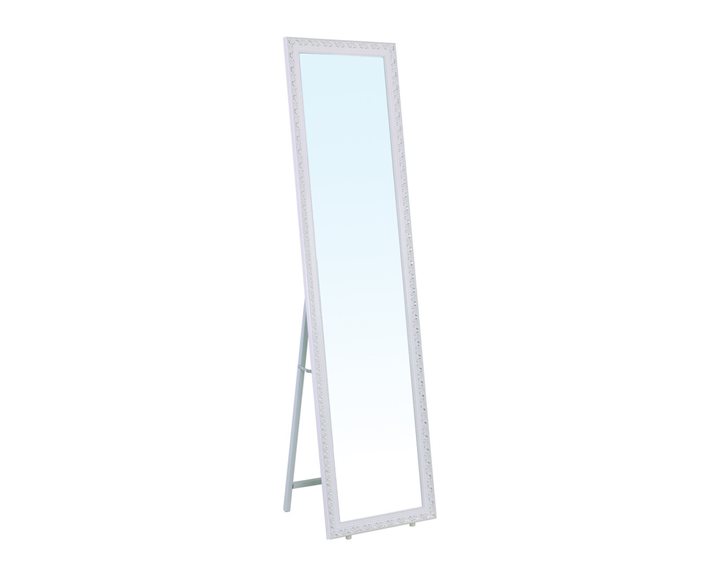 Mirror Καθρέπτης Δαπέδου Τοίχου Ξύλινος Antique White Ε7185,1
