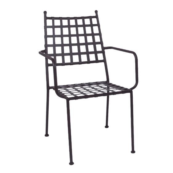 Paton Πολυθρόνα Κήπου Βεράντας, Μέταλλο Βαφή Sand Brown Mesh - Στοιβαζόμενη Ε5143