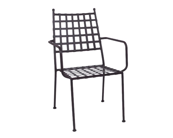 Paton Πολυθρόνα Κήπου Βεράντας, Μέταλλο Βαφή Sand Brown Mesh - Στοιβαζόμενη Ε5143
