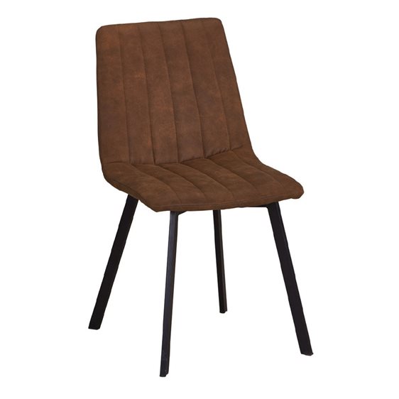 BETTY Καρέκλα Μέταλλο Βαφή Μαύρο, Ύφασμα Suede Καφέ ΕΜ791,2