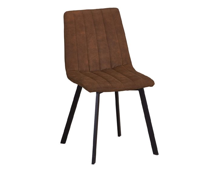 BETTY Καρέκλα Μέταλλο Βαφή Μαύρο, Ύφασμα Suede Καφέ ΕΜ791,2