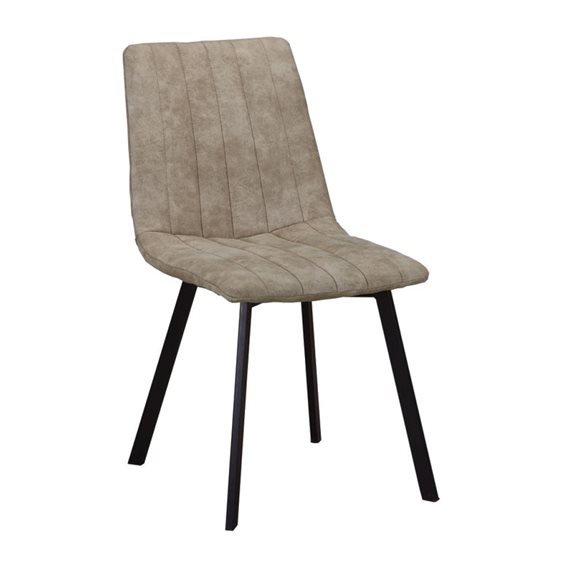 BETTY Καρέκλα Μέταλλο Βαφή Μαύρο, Ύφασμα Suede Μπεζ ΕΜ791,3