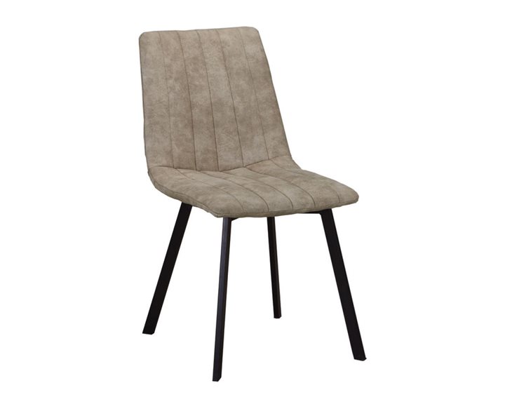 BETTY Καρέκλα Μέταλλο Βαφή Μαύρο, Ύφασμα Suede Μπεζ ΕΜ791,3