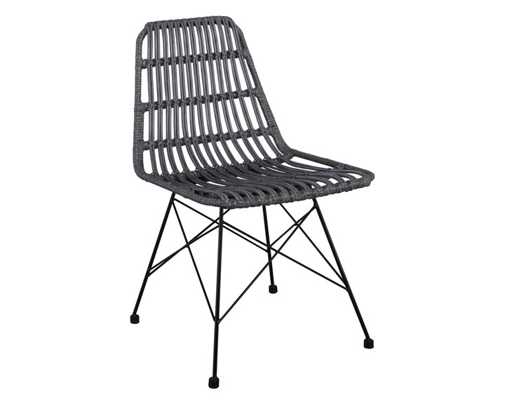 Salsa Καρέκλα Κήπου Βεράντας Μέταλλο Βαφή Μαύρο, Wicker Γκρι Ε241,2