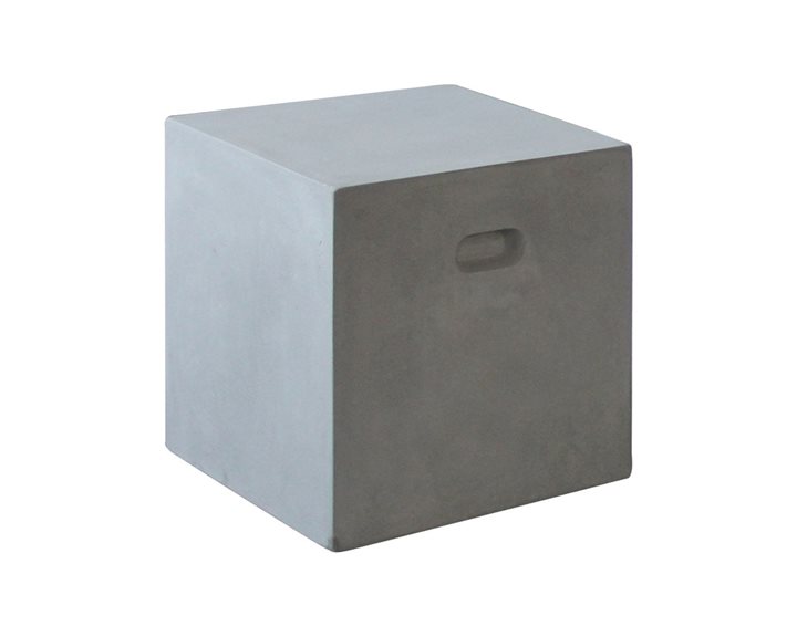 Concrete Cubic Σκαμπό Κήπου - Βεράντας, Cement Grey Ε6203