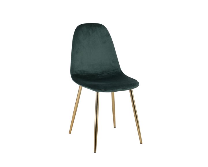 Celina Καρέκλα Χρώμιο Χρυσό, Ύφασμα Velure, Απόχρωση Forest Green ΕΜ907,3GV